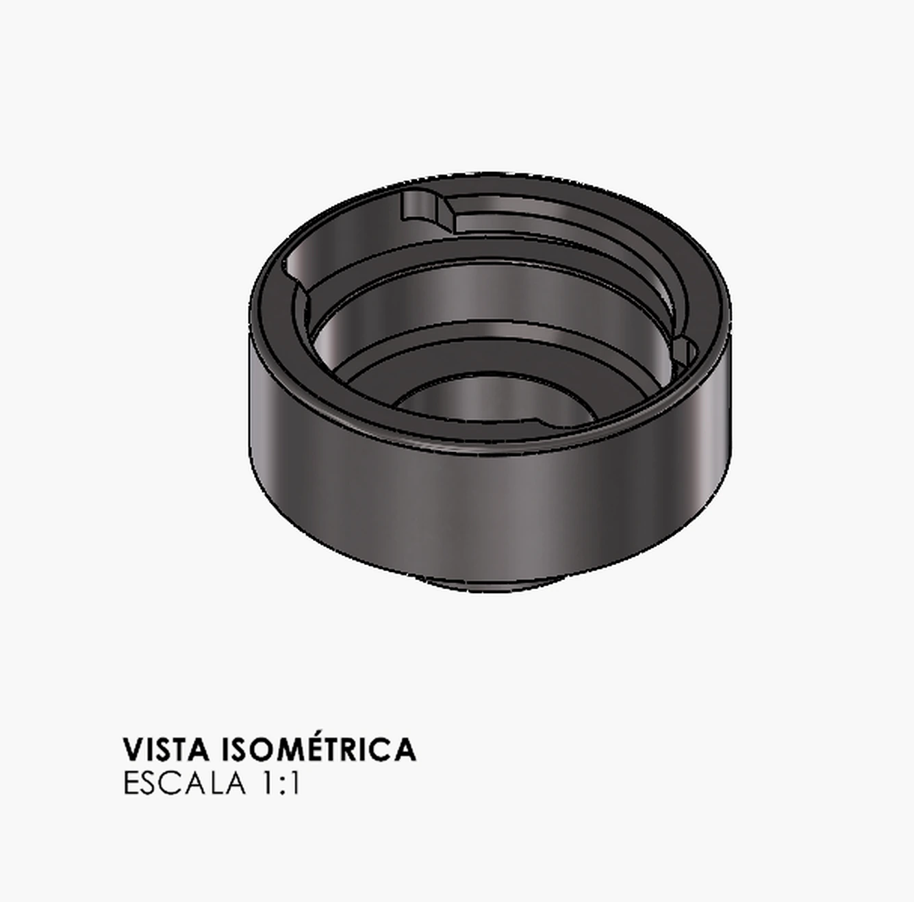 Componente mecânico modelado em 3D